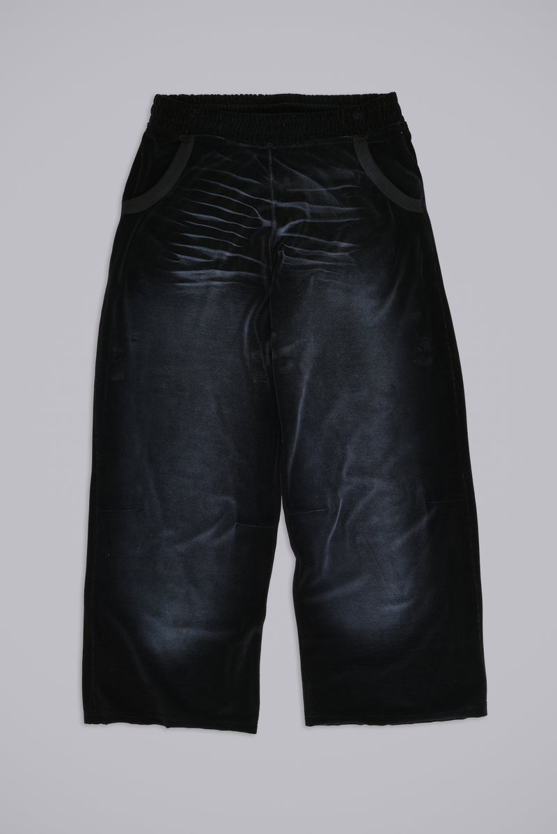 Denim Wash Velour Monster Jogger