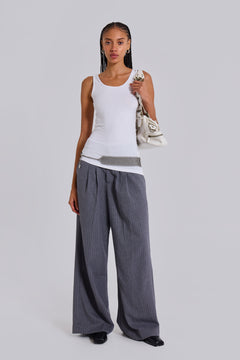 Goliath Light Grey Pinstripe Suit Pants - W34 / Grey