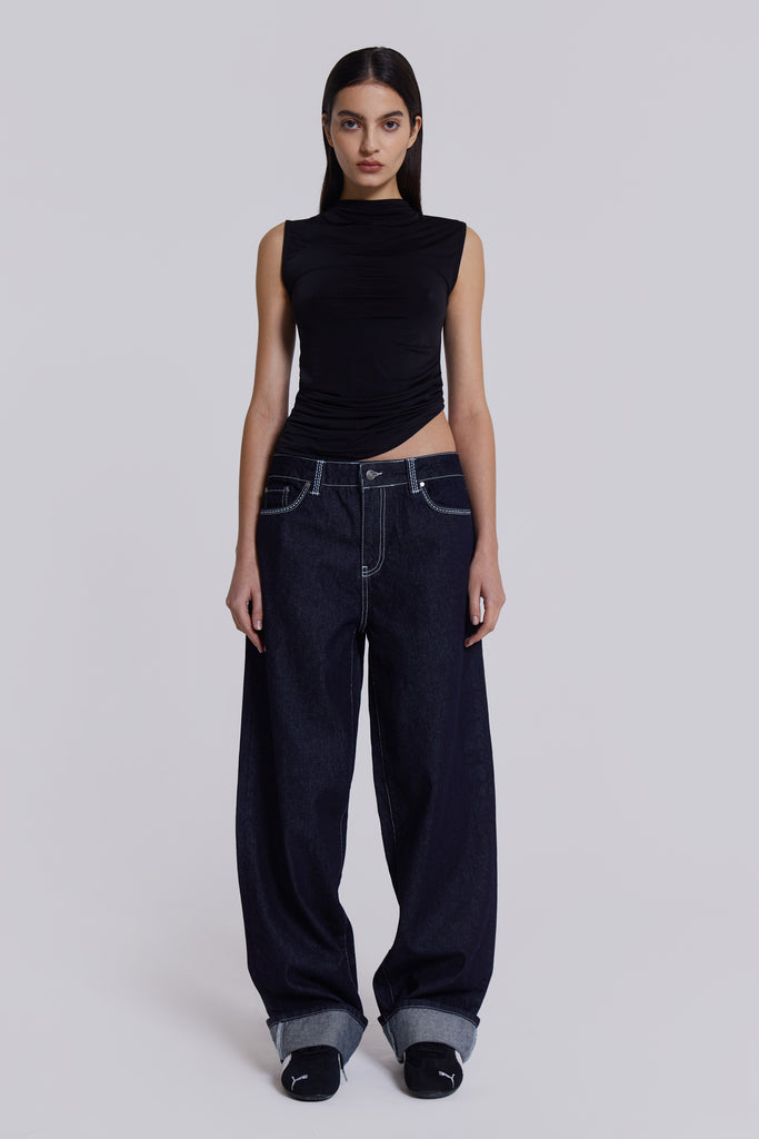 Sonic Embroidered Baggy Jeans