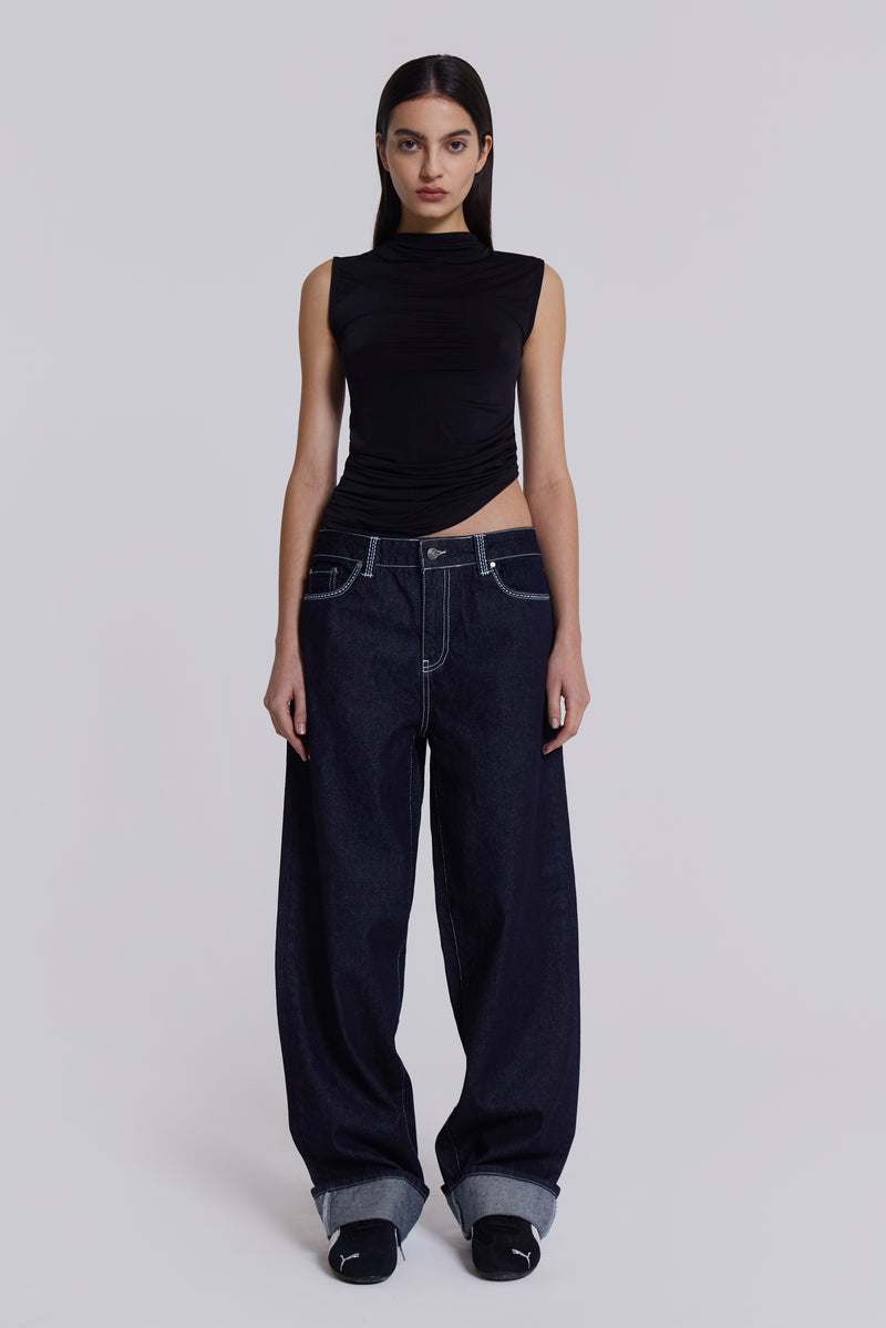 Sonic Embroidered Baggy Jeans