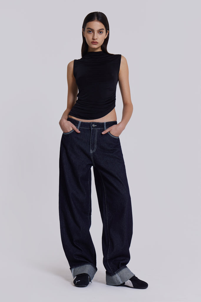 Sonic Embroidered Baggy Jeans