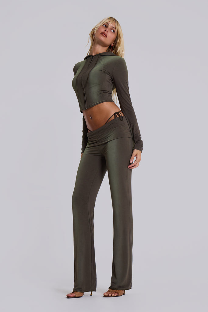 Tacha Zip Through Ombré Crop Hoodie