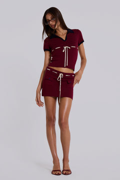 Scarlett Knit Mini Skirt - S / Red