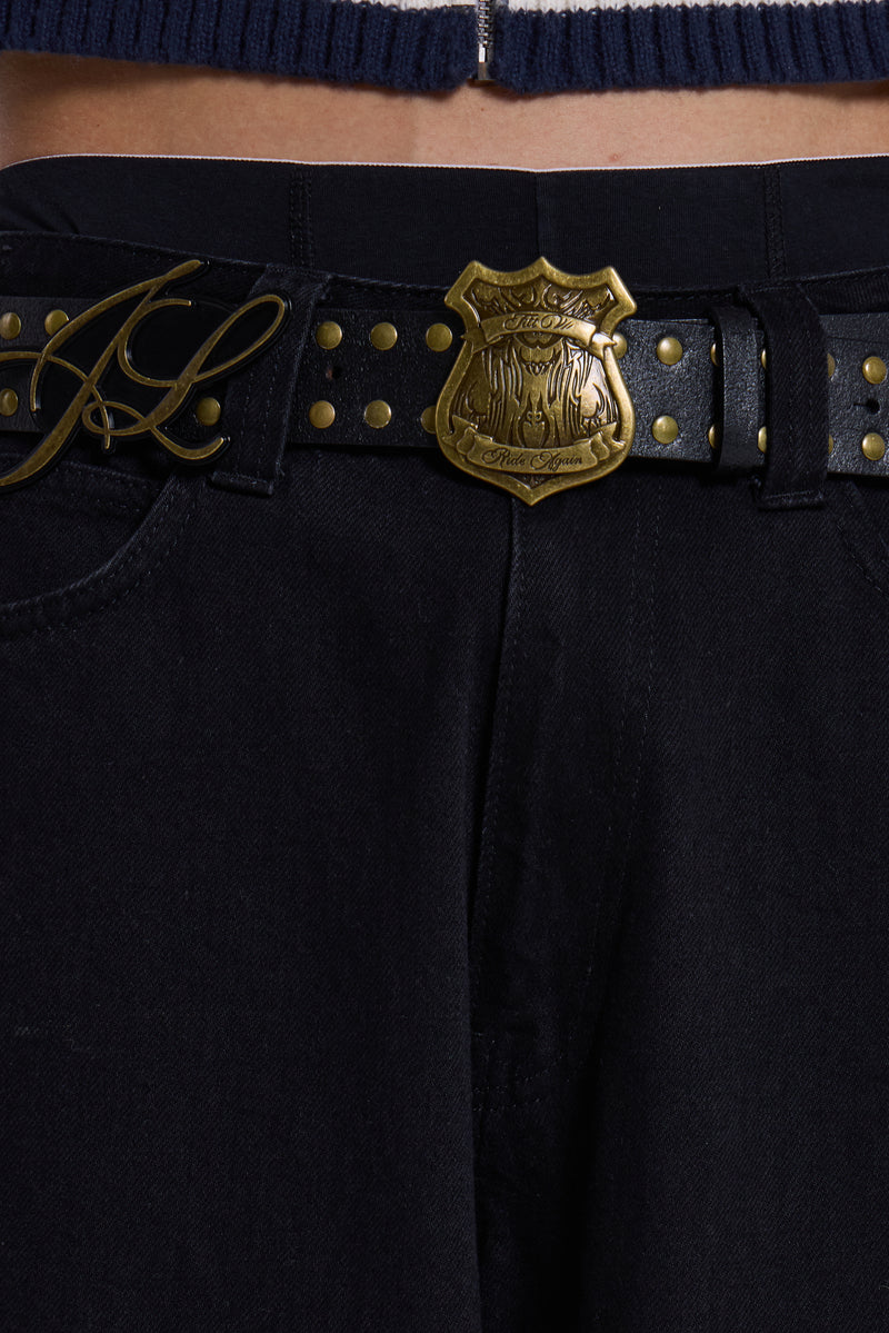 Shield Double Buckle Belt