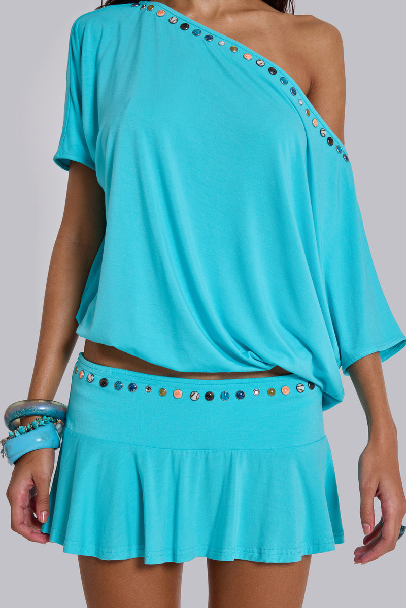 Azurae Studded Backless Top