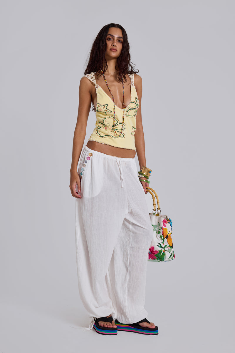 Zelya Beaded Crochet Halter Top