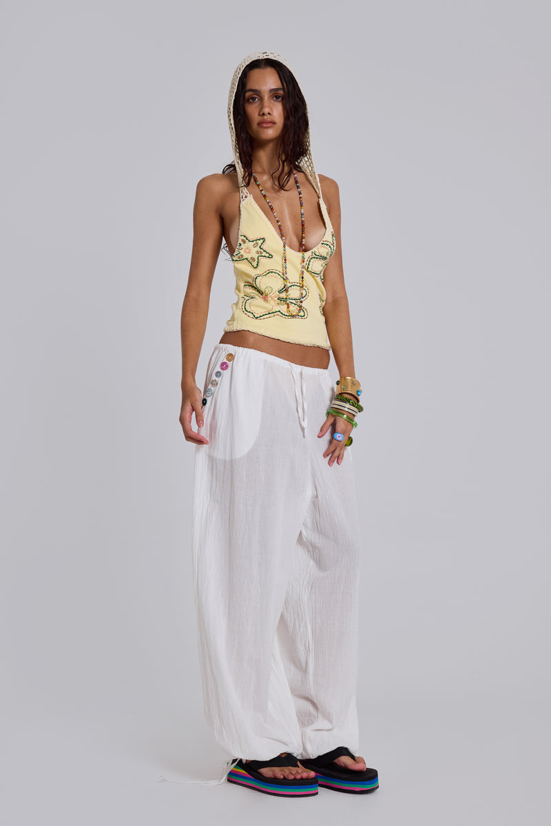 Zelya Beaded Crochet Halter Top