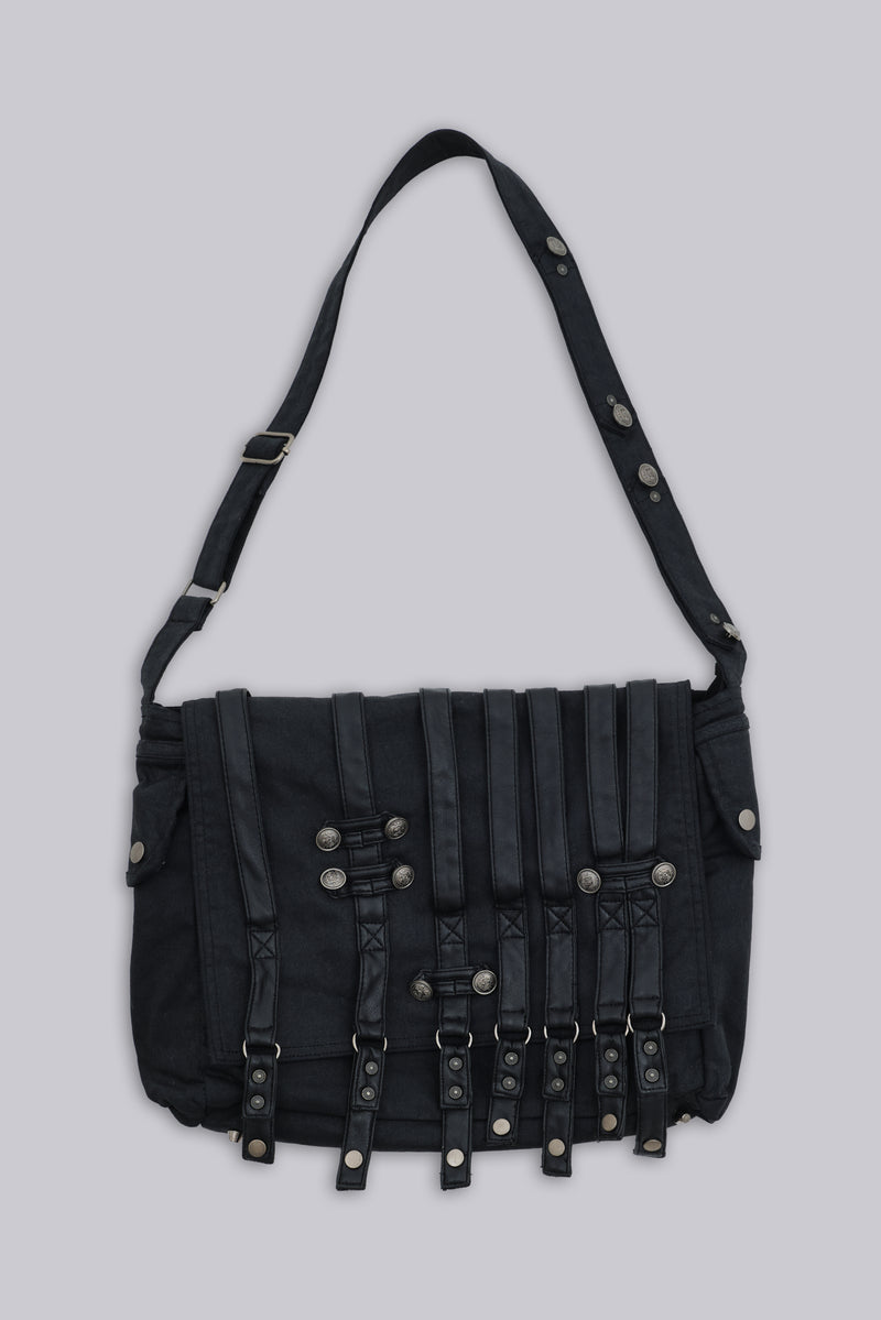 Drummer Coated Denim Satchel Bag