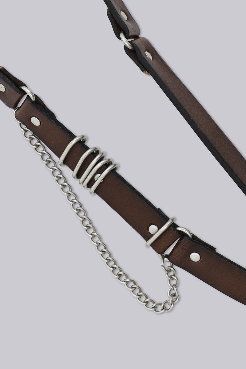 Saddle Skinny Brown Leather Belt