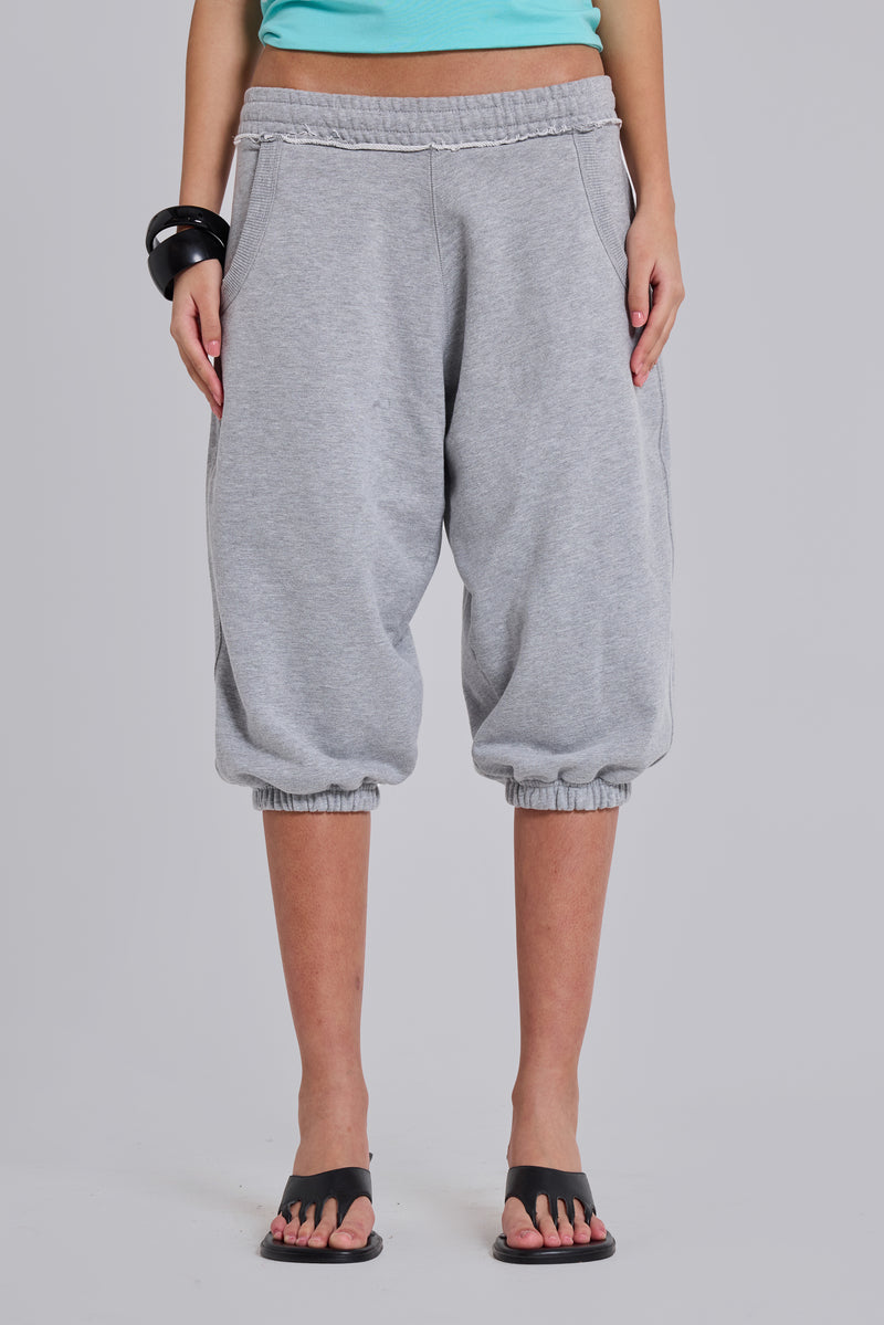 Grey Marl Cropped Monster Joggers