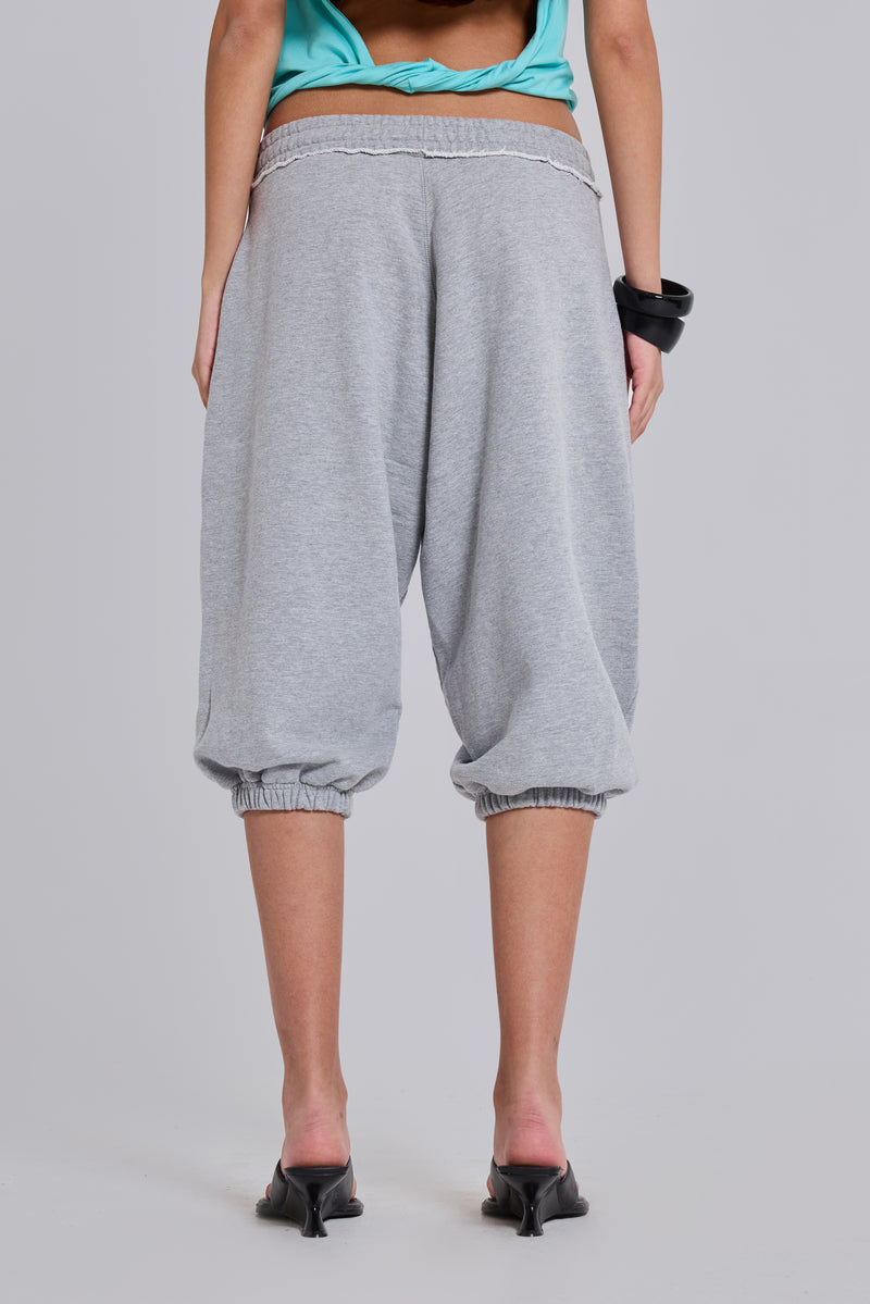 Grey Marl Cropped Monster Joggers