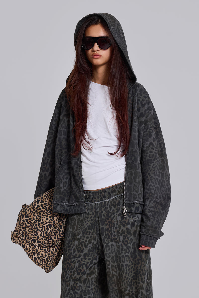 Charcoal Leopard Monster Hoodie