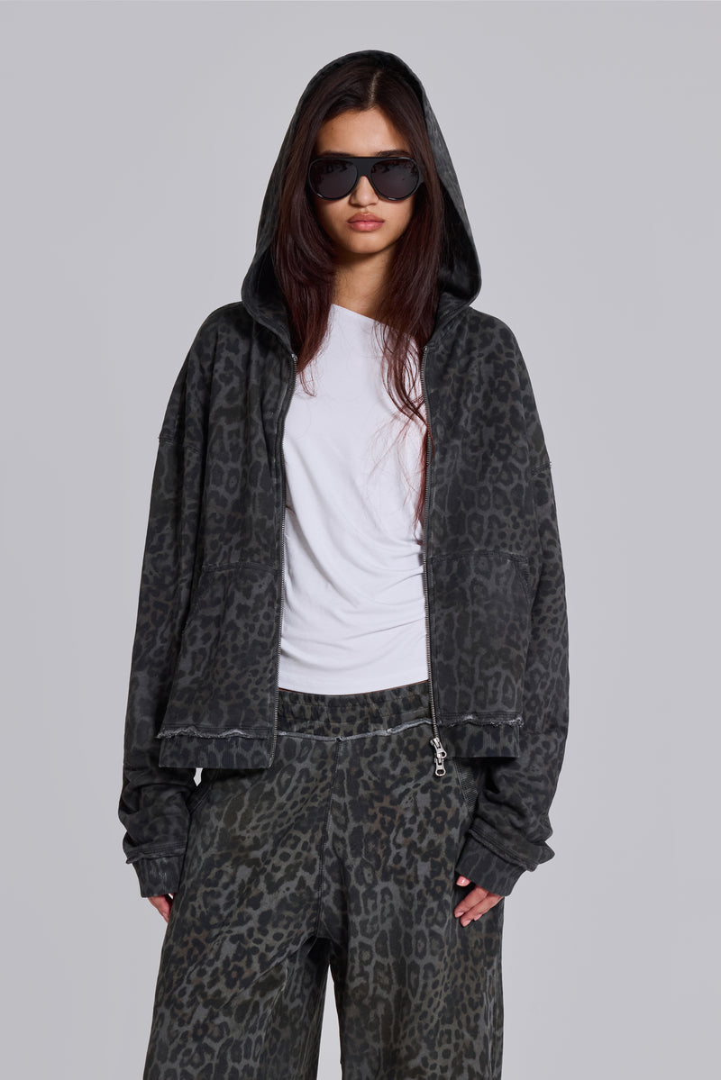 Charcoal Leopard Monster Hoodie