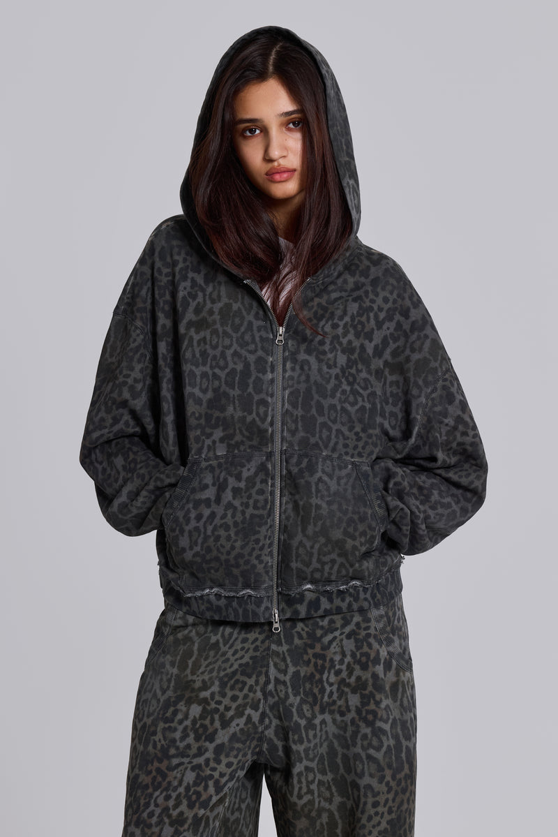 Charcoal Leopard Monster Hoodie