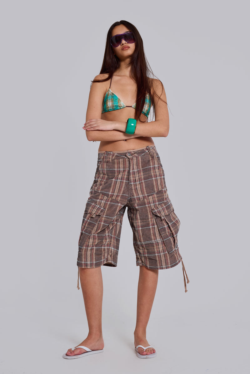 Brown Check Cadet Shorts