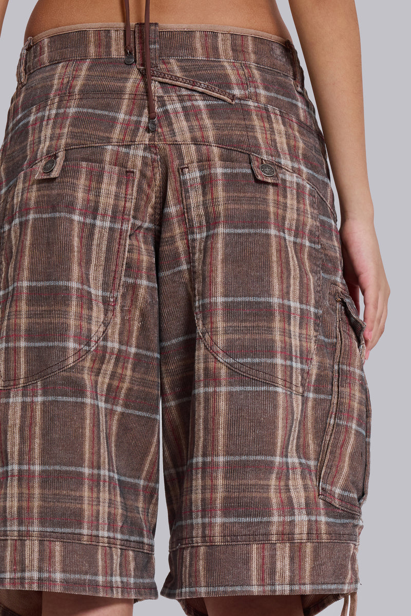 Brown Check Cadet Shorts