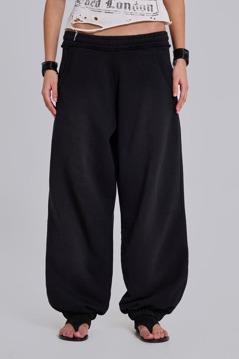 Black Cuffed Baggy Monster Joggers