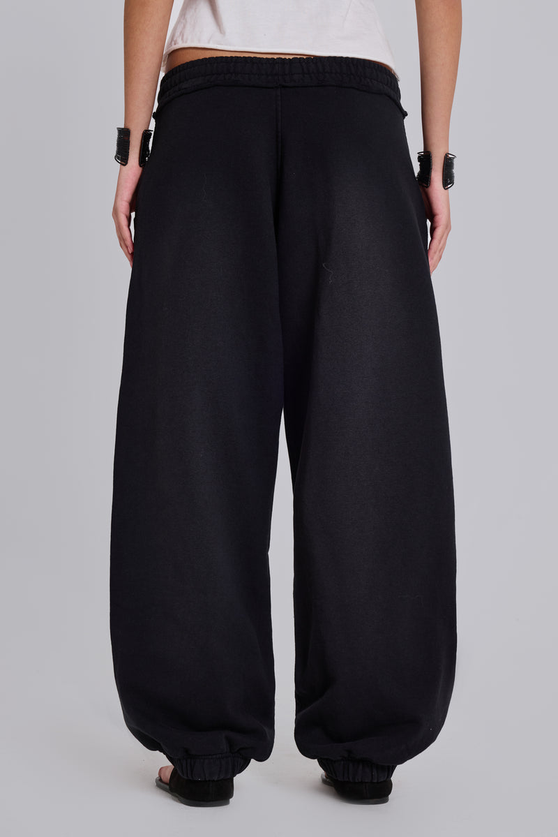 Black Cuffed Baggy Monster Joggers