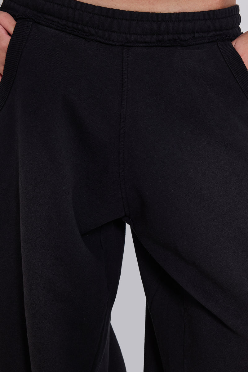 Black Cuffed Baggy Monster Joggers