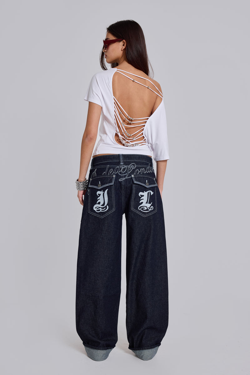 Sonic Embroidered Baggy Jeans