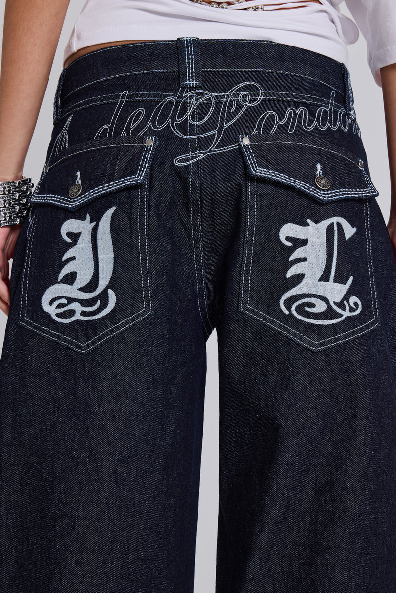 Sonic Embroidered Baggy Jeans