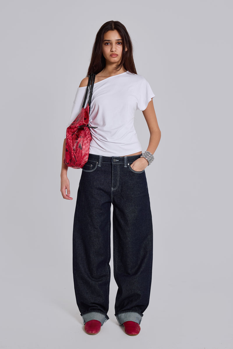Sonic Embroidered Baggy Jeans