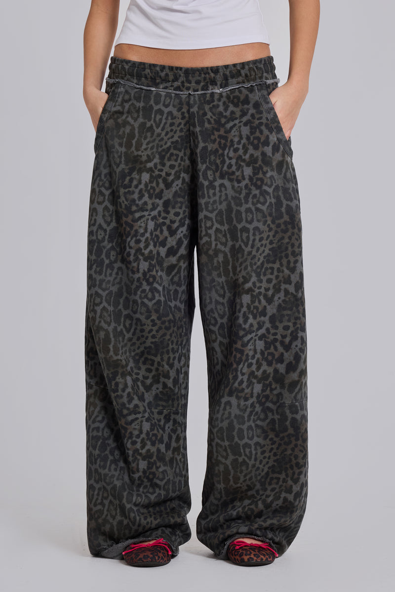 Charcoal Leopard Monster Joggers