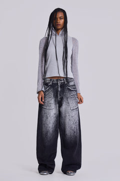 Black White Wash XL Colossus Jeans - W25 / Black