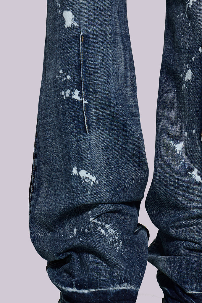 Vintage Blue Feather Drift Flared Jeans