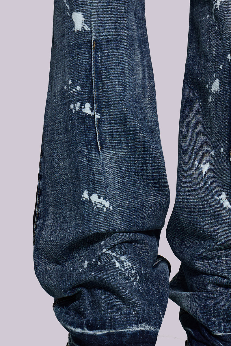 Vintage Blue Feather Drift Flared Jeans