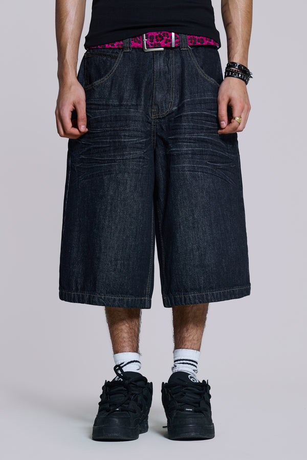 Creased Indigo Colossus Jorts
