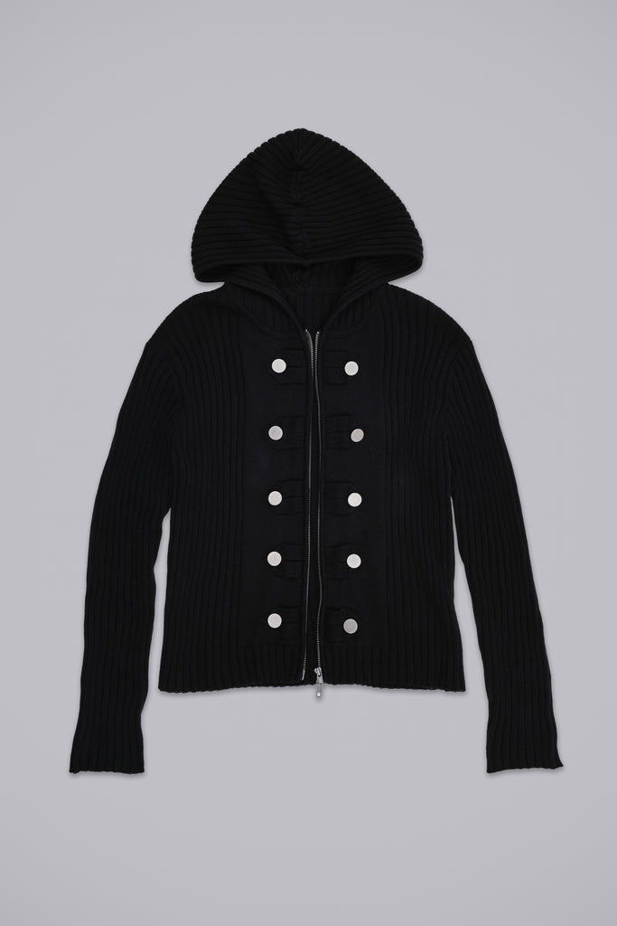 Hooded Military Knit Jumper