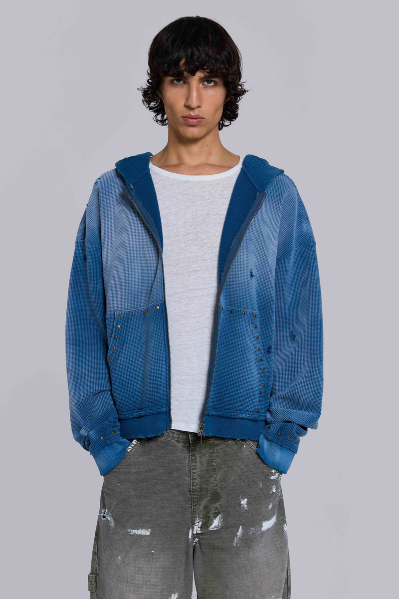 Sunfade Waffle Studded Hoodie