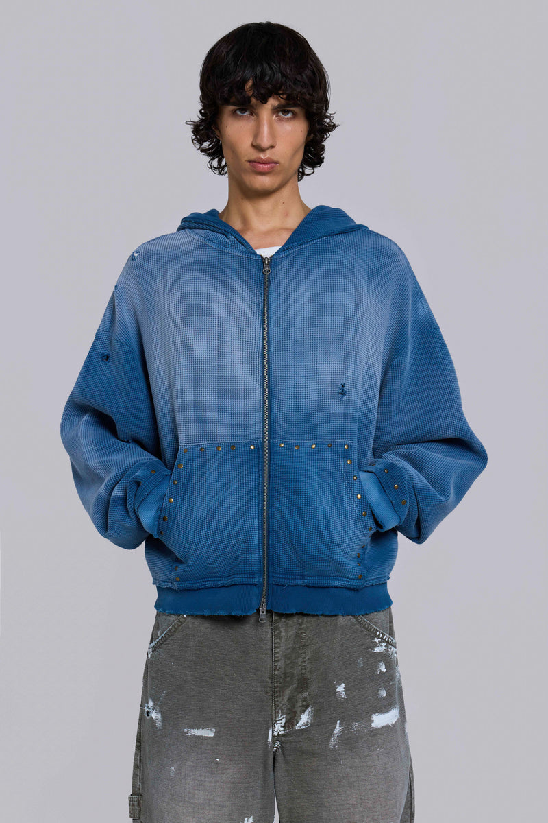 Sunfade Waffle Studded Hoodie