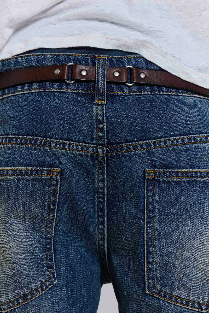 Saddle Skinny Brown Leather Belt