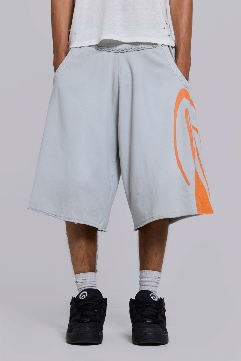 Grey Airbrush Divine Monster Jogger Shorts