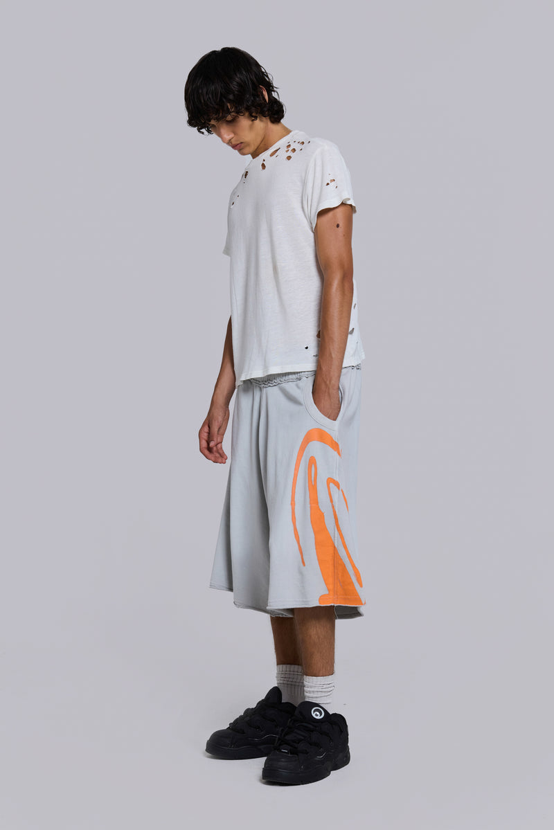 Grey Airbrush Divine Monster Jogger Shorts