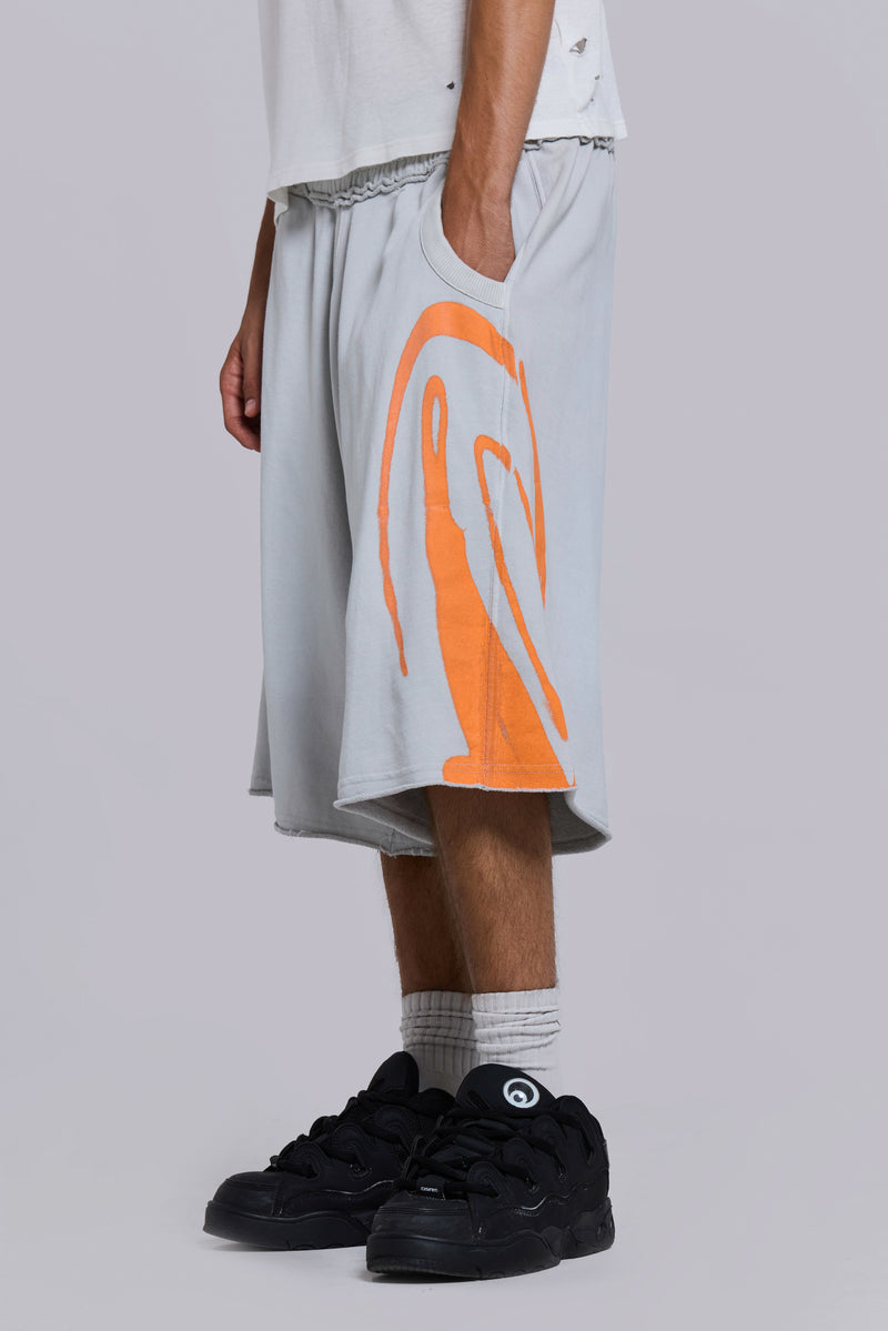 Grey Airbrush Divine Monster Jogger Shorts