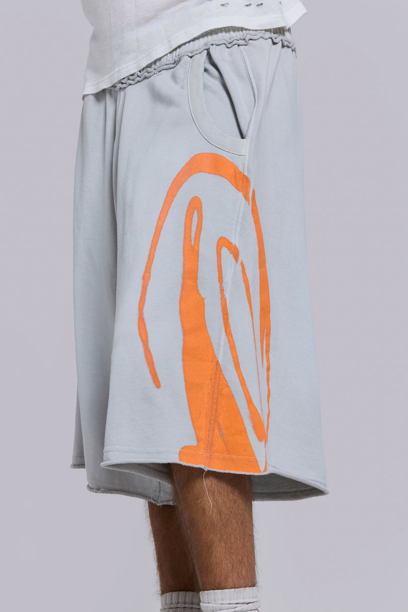 Grey Airbrush Divine Monster Jogger Shorts