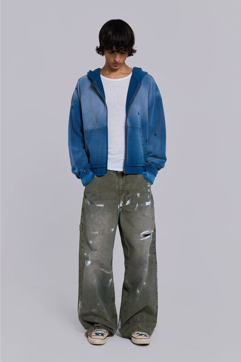 Painted Khaki Ripstop Carpenter Jeans