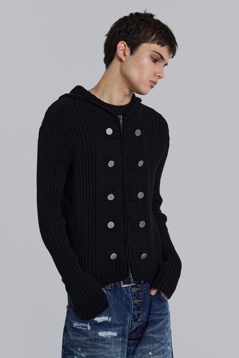 Hooded Military Knit Jumper