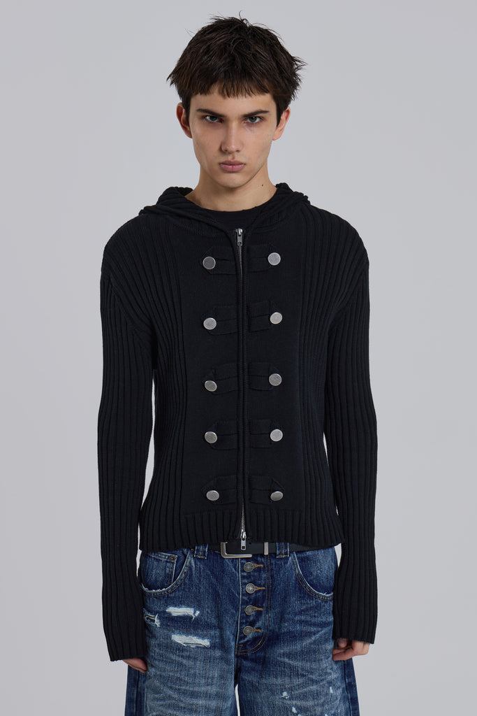 Hooded Military Knit Jumper