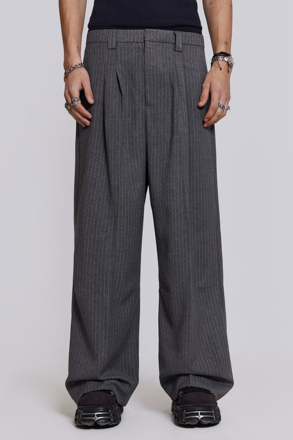 Goliath Light Grey Pinstripe Suit Pants