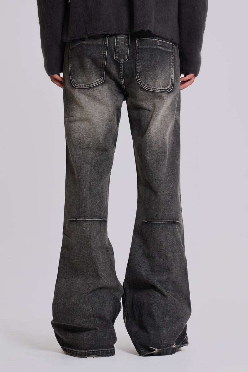 Washed Black Blaze Flared Jeans