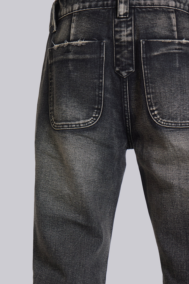 Washed Black Blaze Flared Jeans