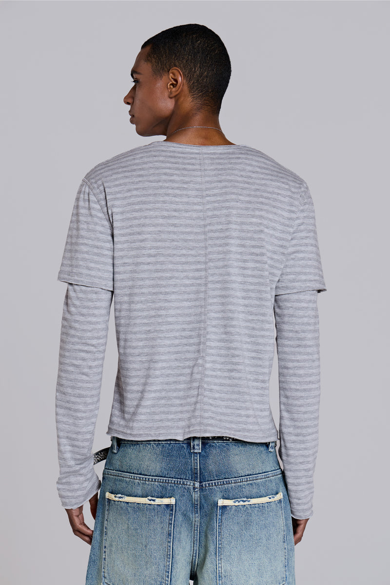 Line Double Layer Long Sleeve Top