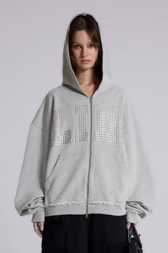 LDN Stud Monster Hoodie - XXL / Grey