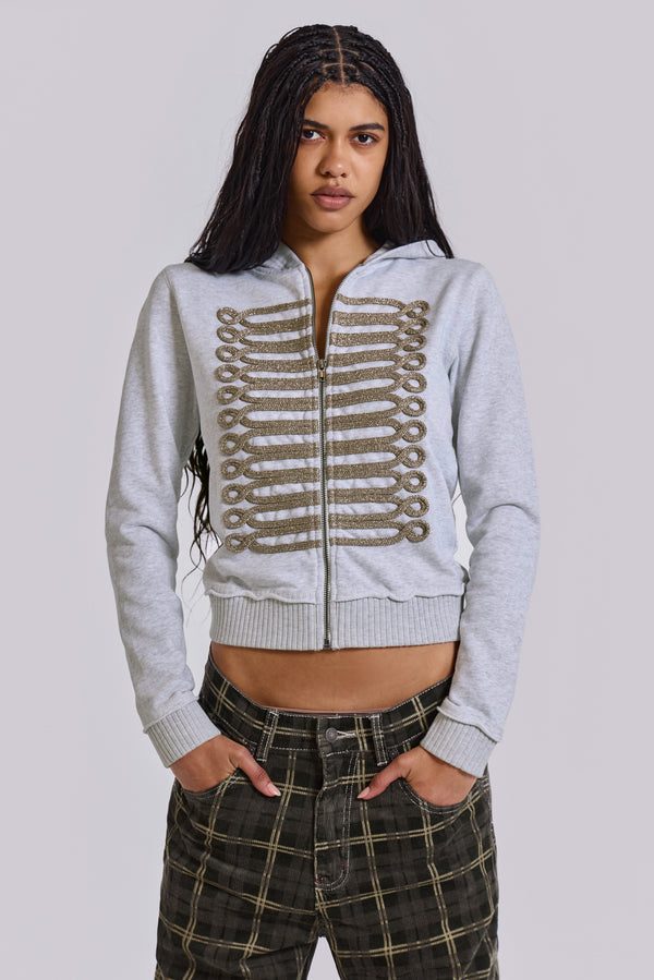 Grey Marl Drummer Monster Hoodie
