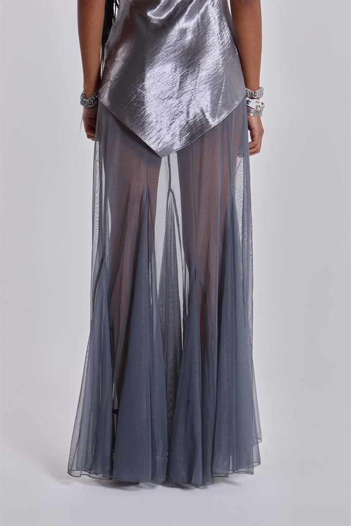 Talassa Maxi Dress with Real Feather
