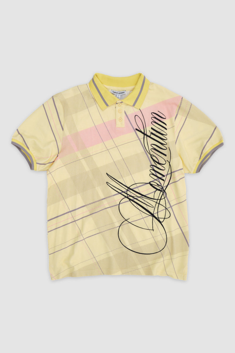 Yellow Momentum Check Polo Top – view 2